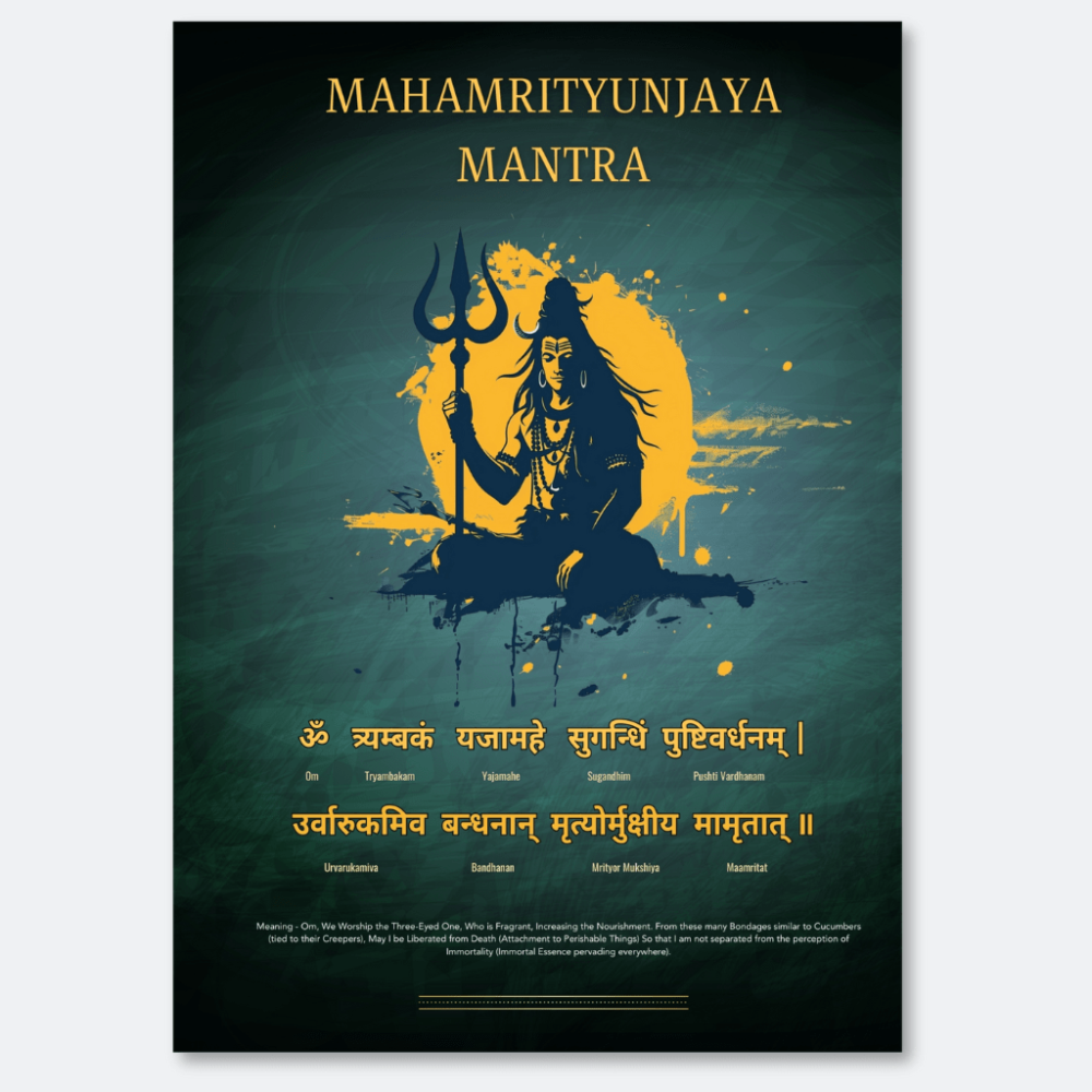 Mahamrityunjaya Mantra Poster - Mythic Moksha